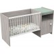 NC Lit Combiné Baby Price Up 120x60 Cm Evolutif En 90x190 Avec Porte Décor Chene Silex