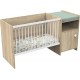 NC Lit Combiné Baby Price Up 120x60 Cm Evolutif En 90x190 Avec Porte Décor Chene Doré