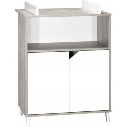 NC Babyprice Scandi Gris Commode 2 Portes Et 1 Niche