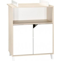 NC Babyprice Scandi Naturel Commode 2 Portes Et 1 Niche