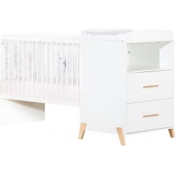 NC Babyprice Joy Naturel Lit Combiné Evolutif 120x60 En 90x190