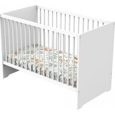 Lit Bébé 120x60 Cm Baby Price First Décor Blanc