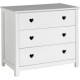 Commode 3 Tiroirs amori Blanc