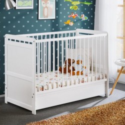 Lit Bébé & Tiroir De Lit tymek 124cm Blanc