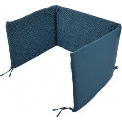 Tour De Lit Bébé coton 40x180cm Bleu Foncé