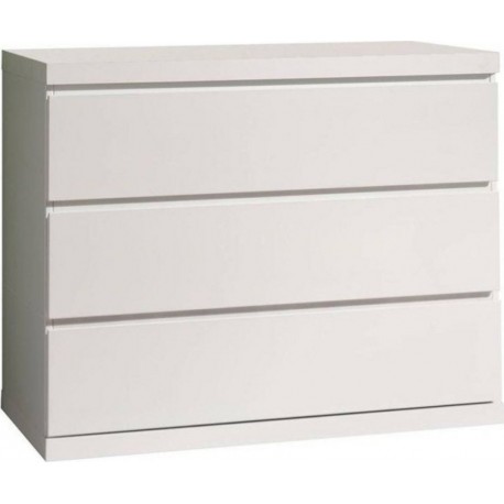 Commode 3 Tiroirs lara 110cm Blanc