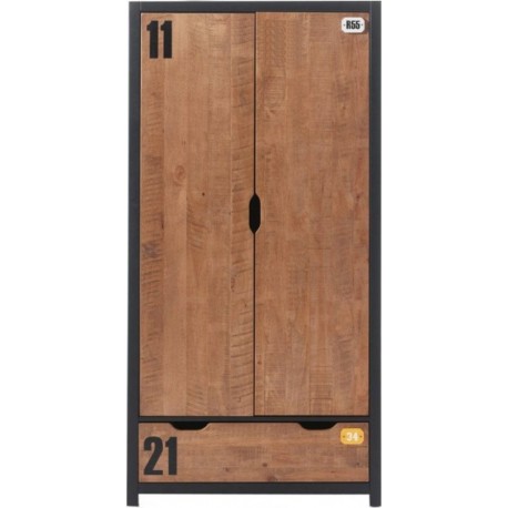 NC Armoire 2 Portes alex 200cm Marron & Noir