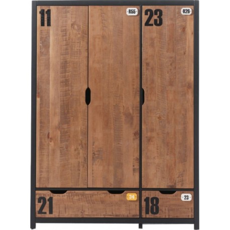 NC Armoire 3 Portes alex 200cm Marron & Noir