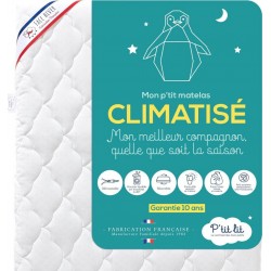 NC P'tit Lit Matelas Bébé Climatisé | 60x120 Cm | 1 Face Été 1 Face Hiver Ouatinée