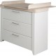 ROBA Commode Helene – Avec table à langer – 3 tiroirs – Gris clair / Orme lunaire