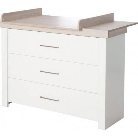 ROBA Commode à langer Lucy – Avec table à langer – 3 tiroirs – Blanc