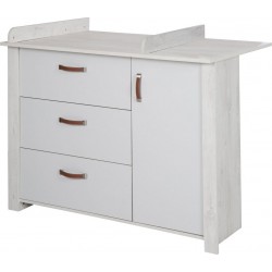 ROBA Commode Mila – Incl. Table à langer – Gris clair / Chêne blanchi