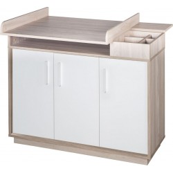 ROBA Commode Olaf – Incl. table à langer – Blanc / Orme lunaire