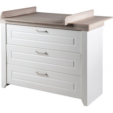 ROBA Commode Felicia – Avec table à langer – Au style maison de campagne – Blanc