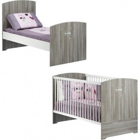 NC Babyprice Lit Bébé Évolutif 70x140 Cm Smile Chene Silex