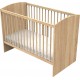 NC Lit Bébé 120 X 60 Avec Têtes De Lit Arrondies En Bois Décor Chêne Doré