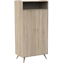 NC Armoire 2 Portes 1 Niche Access Bois De Chêne