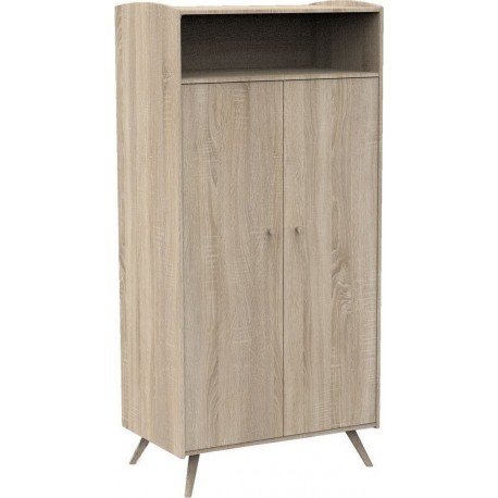 NC Armoire 2 Portes 1 Niche Access Bois De Chêne