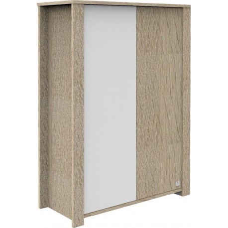 Armoire 2 Portes Antonin Bois Et Blanc