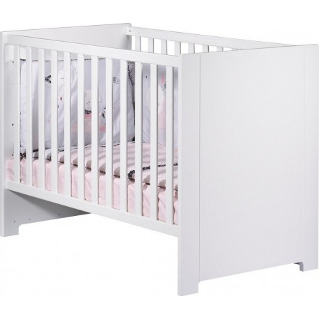 Lit Bébé 120x60 En Bois Blanc