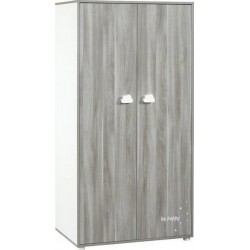 NC Babyprice Armoire Chambre Bébé Smile Chene Silex 2 Portes