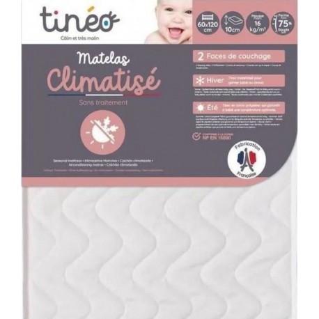 NC Tineo Matelas Bébé Climatisé 60x120 Cm