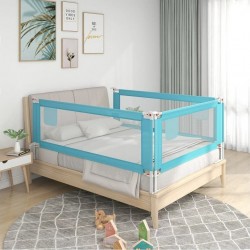 NC Barrière De Sécurité De Lit D'enfant Bleu 150x25 Cm Tissu Vidaxl