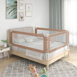 NC Barrière De Sécurité De Lit Enfant Taupe 90x25 Cm Tissu Vidaxl