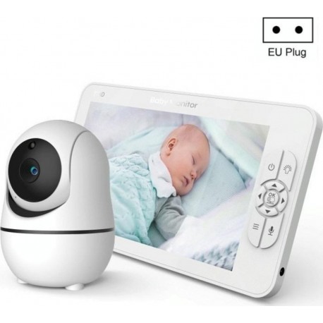 NC Babyphone Camera Écran 7 Pouces Vision Nocturne Audio Bidirectionnel 300m Eu Plug Yon