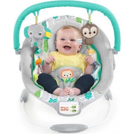 Bright Starts Transat Bébé Jungle Vines, Vibrations Apaisantes, Barre De Jouets Amovible, Des La Naissance