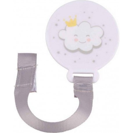 Attache Sucette Universelle nuage Blanc & Gris