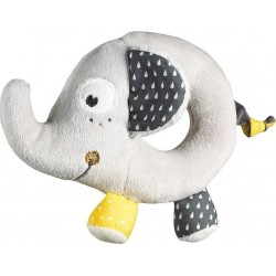 NC Hochet Eléphant En Velours Gris