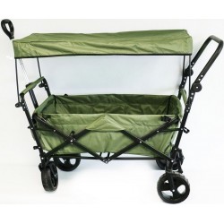 NC Chariot De Transport Premium Xxl Vert Olive Avec Toit