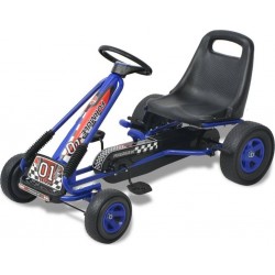 NC Kart À Pédale Avec Siège Ajustable Bleu Vidaxl