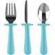 NC Set De 3 Couverts Ergonomiques Turquoise Inox