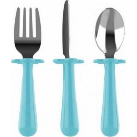 NC Set De 3 Couverts Ergonomiques Turquoise Inox