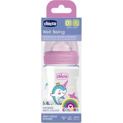 Silicone Chicco-biberon Bien-etre 150ml Tétine Flux Lent 0m+ Rose