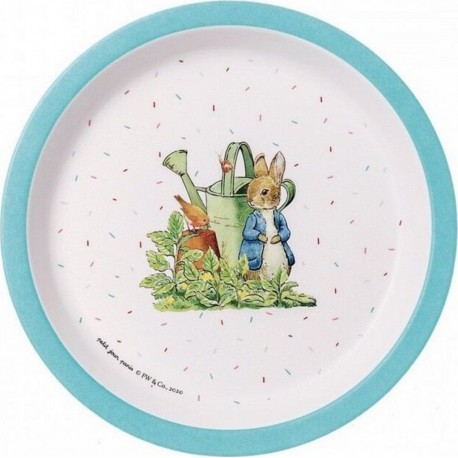 NC Assiette Bebe Pierre Lapin Bleue