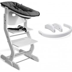 Chaise Haute Avec Attache Bébé Et Barreau De Securité Blanc