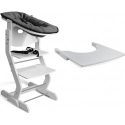 Chaise Haute Avec Attache Bébé Et Plateau Blanc