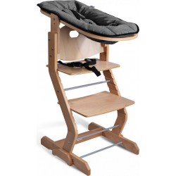 NC Chaise Haute En Bois Naturel Avec Attache Bébé