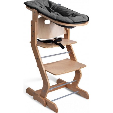 NC Chaise Haute En Bois Naturel Avec Attache Bébé