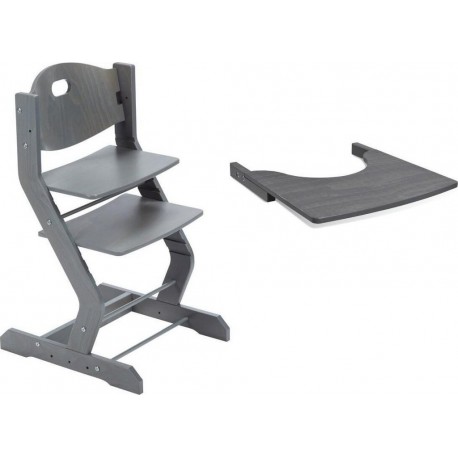 NC Chaise Haute Avec Plateau Gris