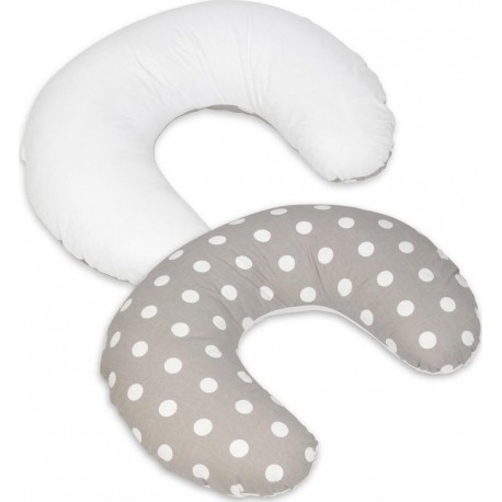 Coussin Appui-tête Pois Sur Fond Gris  Blanc