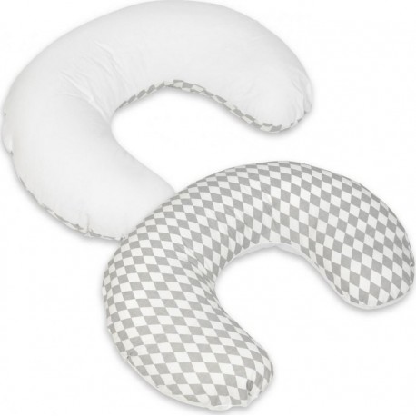 Coussin Appui-tête Losanges Gris Et Blancs  Blanc