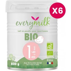 NC Lait Infantile Bio Everymilk 1 De 0 À 6 Mois Lot De 6 Boîtes