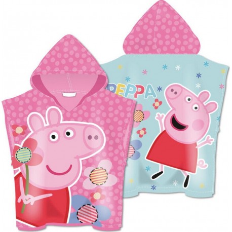 Peppa Pig Poncho Microfibre Avec Des Etoiles 55x55cm