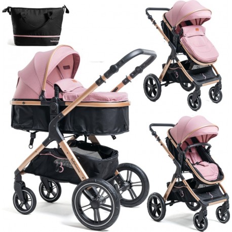 NC Bebelissimo Poussette Transformable Combinée Convertible 2 En 1 Poids 0-22Kg Nya Rose