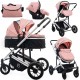 NC Bebelissimo Poussette Combinée Trio 3 En 1 Siège Auto 0m – Landau – Jusqu’à 22Kg – Victoire I-size Rose