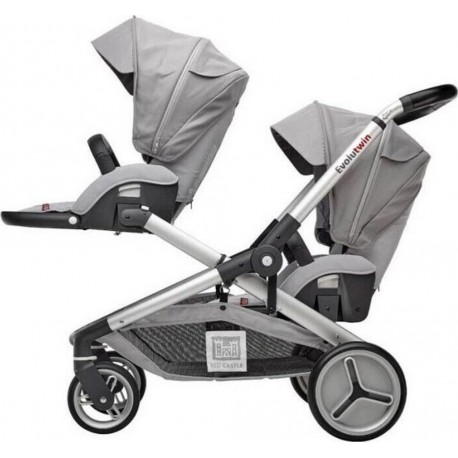 NC Red Castle Evolutwin Poussette Double 2 Assises Gris